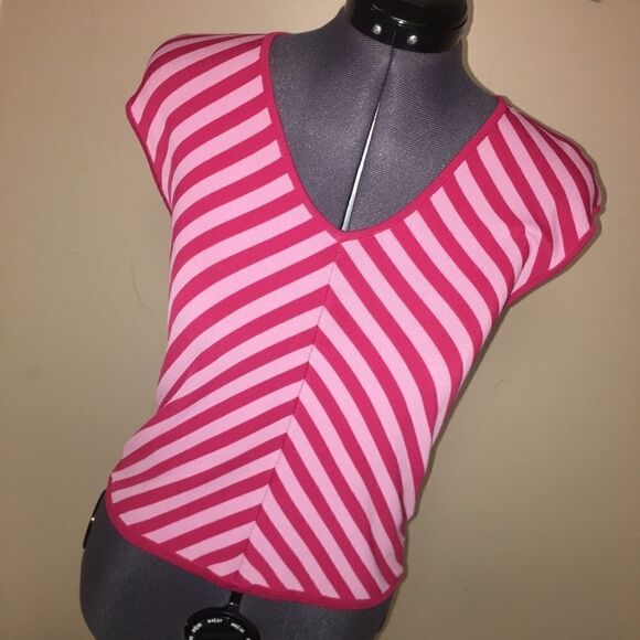 Jones New York Pink Striped Shirt Small - Picture 1 of 5